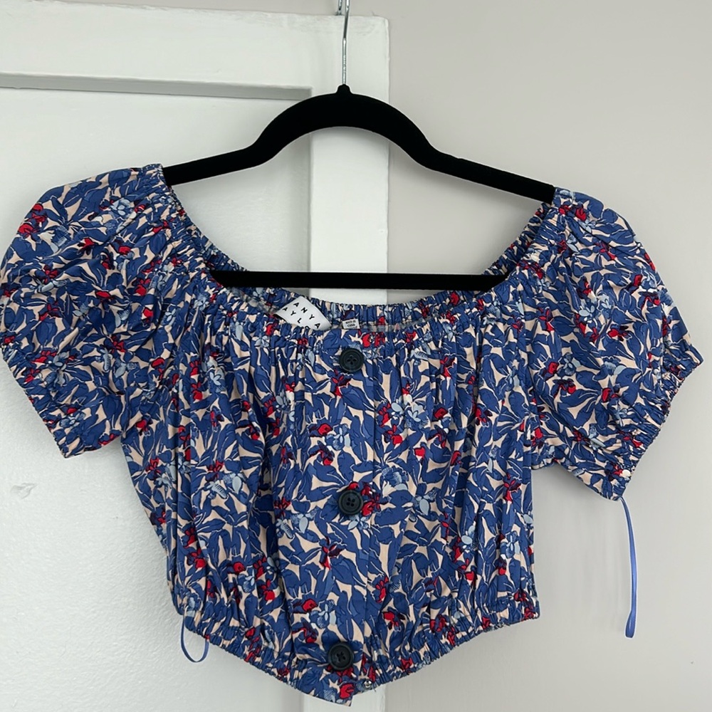 Tanya Taylor Off The Shoulder Cropped Top